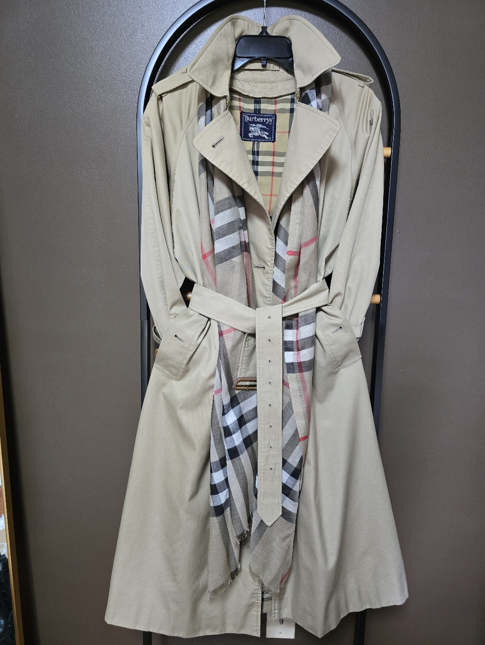 Vintage Burberry  Double-Breasted Trench Coat with Removable Liner